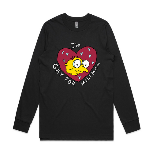 Gay For Moleman Tee by Lonely Kids Club. All clothing from our T-shirts to our shorts and hoodies are ethically made, and printed packed and shipped from Sydney.