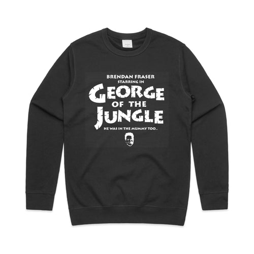 George Of The Jungle Jumper by Lonely Kids Club. All clothing from our T-shirts to our shorts and hoodies are ethically made, and printed packed and shipped from Sydney.