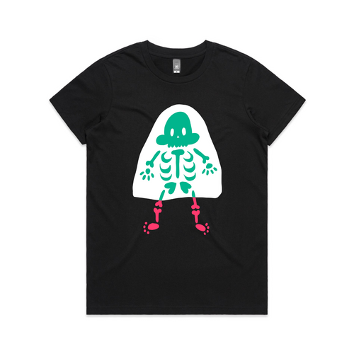 Ghost Skelly Tee by Lonely Kids Club. All clothing from our T-shirts to our shorts and hoodies are ethically made, and printed packed and shipped from Sydney.
