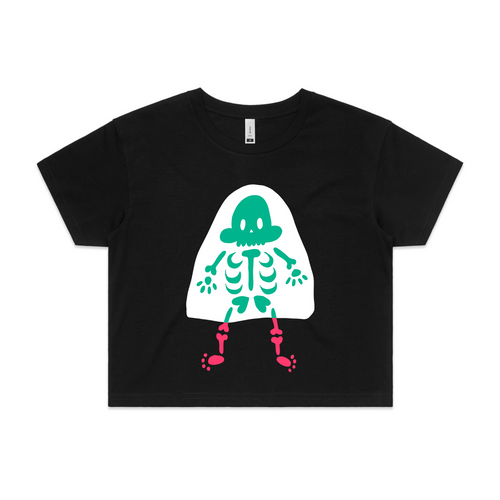 Ghost Skelly Tee by Lonely Kids Club. All clothing from our T-shirts to our shorts and hoodies are ethically made, and printed packed and shipped from Sydney.