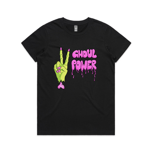 Ghoul Power Tee by Lonely Kids Club. All clothing from our T-shirts to our shorts and hoodies are ethically made, and printed packed and shipped from Sydney.
