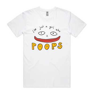 Girl Who Poops Tee by Lonely Kids Club. All clothing from our T-shirts to our shorts and hoodies are ethically made, and printed packed and shipped from Sydney.