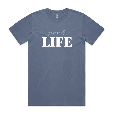 Giver Of Life Tee by Lonely Kids Club. All clothing from our T-shirts to our shorts and hoodies are ethically made, and printed packed and shipped from Sydney.