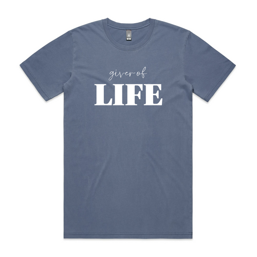 Giver Of Life Tee by Lonely Kids Club. All clothing from our T-shirts to our shorts and hoodies are ethically made, and printed packed and shipped from Sydney.