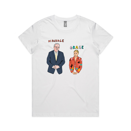 Grace Disgrace Tee by Lonely Kids Club. All clothing from our T-shirts to our shorts and hoodies are ethically made, and printed packed and shipped from Sydney.