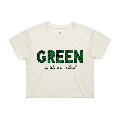 Green Is The New Black Tee by Lonely Kids Club. All clothing from our T-shirts to our shorts and hoodies are ethically made, and printed packed and shipped from Sydney.