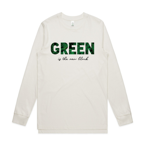 Green Is The New Black Tee by Lonely Kids Club. All clothing from our T-shirts to our shorts and hoodies are ethically made, and printed packed and shipped from Sydney.