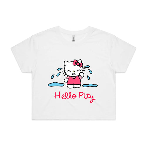 Hello Pity Tee by Lonely Kids Club. All clothing from our T-shirts to our shorts and hoodies are ethically made, and printed packed and shipped from Sydney.