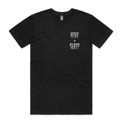 Hide & Sleep Tee by Lonely Kids Club. All clothing from our T-shirts to our shorts and hoodies are ethically made, and printed packed and shipped from Sydney.