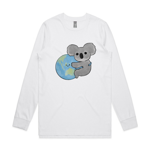 Hanging Koala Tee by Lonely Kids Club. All clothing from our T-shirts to our shorts and hoodies are ethically made, and printed packed and shipped from Sydney.