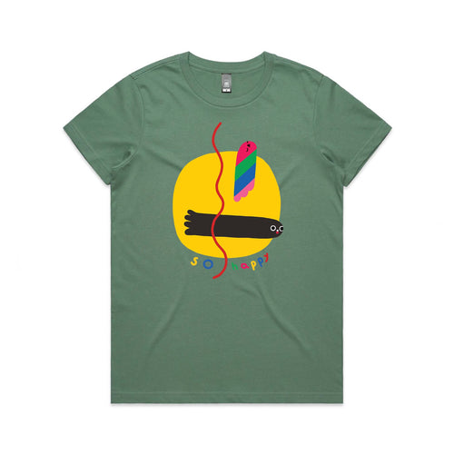 Happy Seal Tee by Lonely Kids Club. All clothing from our T-shirts to our shorts and hoodies are ethically made, and printed packed and shipped from Sydney.