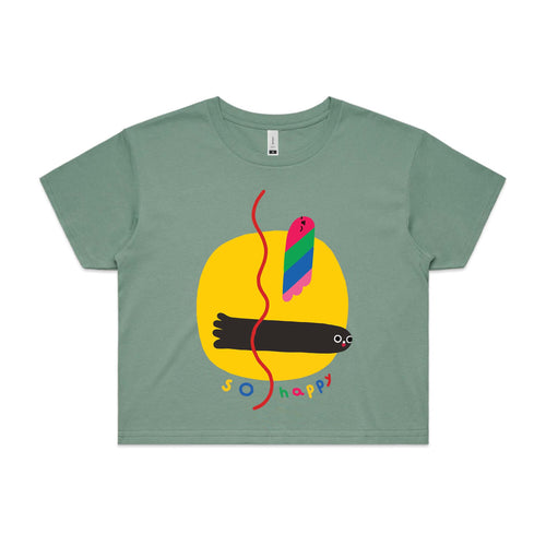 Happy Seal Tee by Lonely Kids Club. All clothing from our T-shirts to our shorts and hoodies are ethically made, and printed packed and shipped from Sydney.