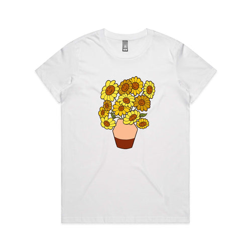 Happy Sunflowers Tee by Lonely Kids Club. All clothing from our T-shirts to our shorts and hoodies are ethically made, and printed packed and shipped from Sydney.