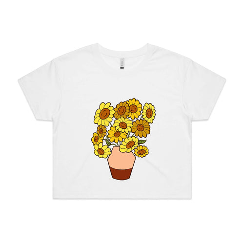 Happy Sunflowers Tee by Lonely Kids Club. All clothing from our T-shirts to our shorts and hoodies are ethically made, and printed packed and shipped from Sydney.