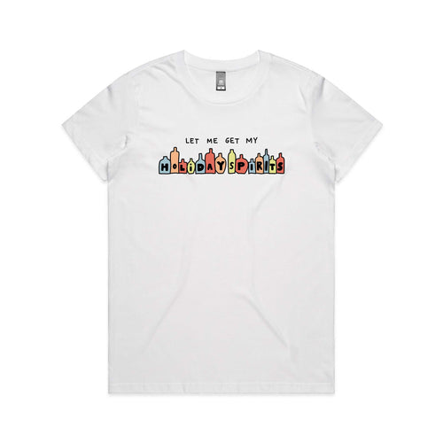 Holiday Spirits Tee by Lonely Kids Club. All clothing from our T-shirts to our shorts and hoodies are ethically made, and printed packed and shipped from Sydney.