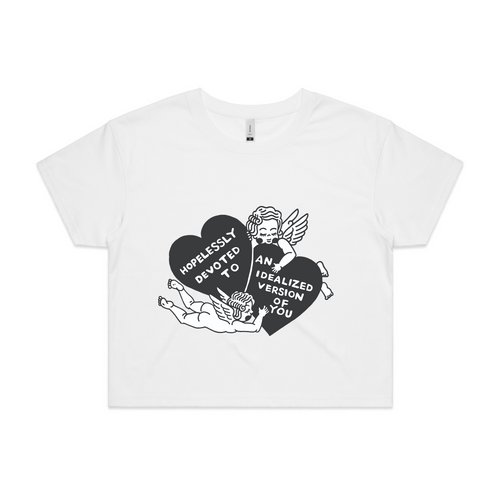Hopelessly Devoted Tee by Lonely Kids Club. All clothing from our T-shirts to our shorts and hoodies are ethically made, and printed packed and shipped from Sydney.