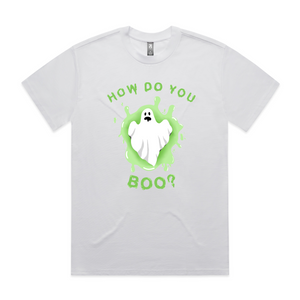 How Do You Boo Tee by Lonely Kids Club. All clothing from our T-shirts to our shorts and hoodies are ethically made, and printed packed and shipped from Sydney.