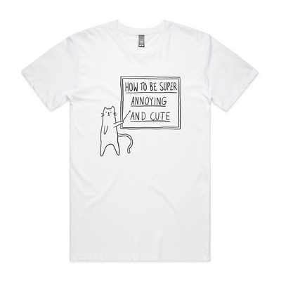 How To Be Annoying Tee by Lonely Kids Club. All clothing from our T-shirts to our shorts and hoodies are ethically made, and printed packed and shipped from Sydney.