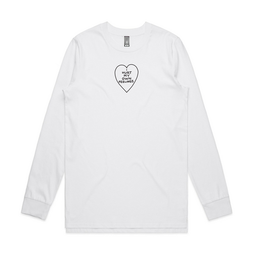 Hurt My Own Feelings Tee by Lonely Kids Club. All clothing from our T-shirts to our shorts and hoodies are ethically made, and printed packed and shipped from Sydney.