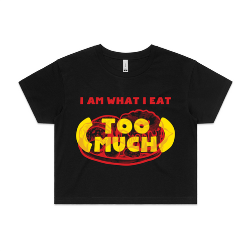 I Am What I Eat Tee by Lonely Kids Club. All clothing from our T-shirts to our shorts and hoodies are ethically made, and printed packed and shipped from Sydney.