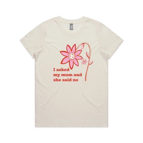 I Asked My Mum Tee by Lonely Kids Club. All clothing from our T-shirts to our shorts and hoodies are ethically made, and printed packed and shipped from Sydney.