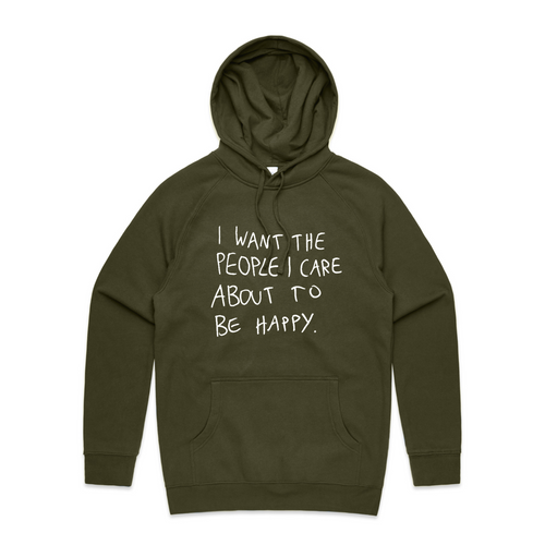 I Care Hoodie by Lonely Kids Club. All clothing from our T-shirts to our shorts and hoodies are ethically made, and printed packed and shipped from Sydney.