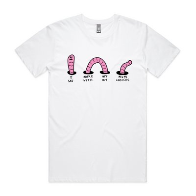 I Make My Mum Sad Tee by Lonely Kids Club. All clothing from our T-shirts to our shorts and hoodies are ethically made, and printed packed and shipped from Sydney.