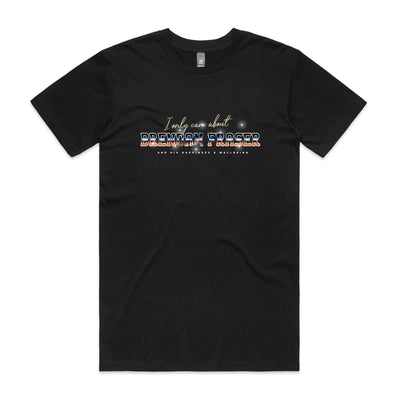 I Only Care About Brendan Tee by Lonely Kids Club. All clothing from our T-shirts to our shorts and hoodies are ethically made, and printed packed and shipped from Sydney.