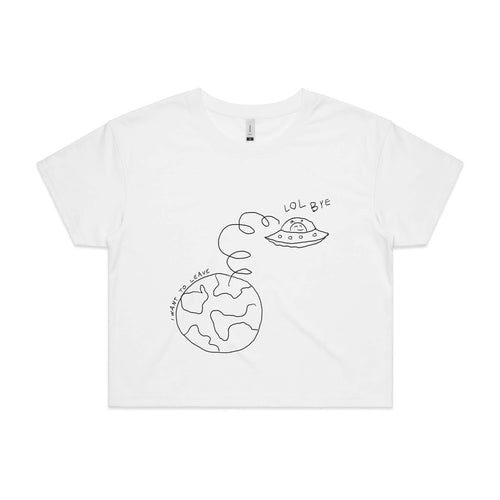 I Want To Leave Tee by Lonely Kids Club. All clothing from our T-shirts to our shorts and hoodies are ethically made, and printed packed and shipped from Sydney.