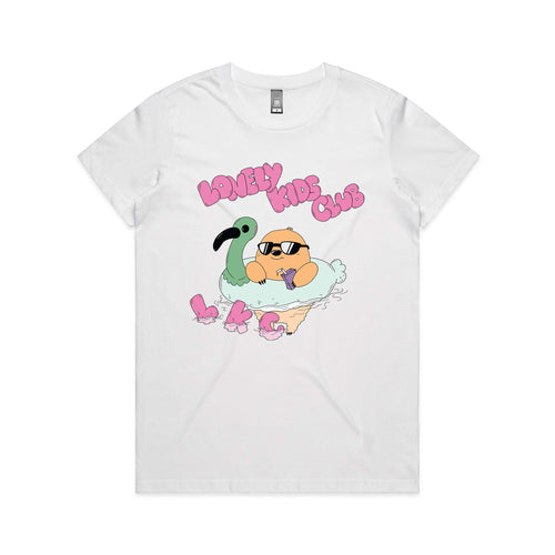 Ibis Floatie Tee by Lonely Kids Club. All clothing from our T-shirts to our shorts and hoodies are ethically made, and printed packed and shipped from Sydney.