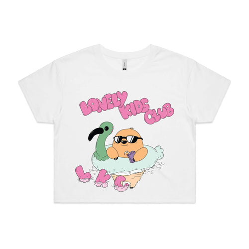Ibis Floatie Tee by Lonely Kids Club. All clothing from our T-shirts to our shorts and hoodies are ethically made, and printed packed and shipped from Sydney.
