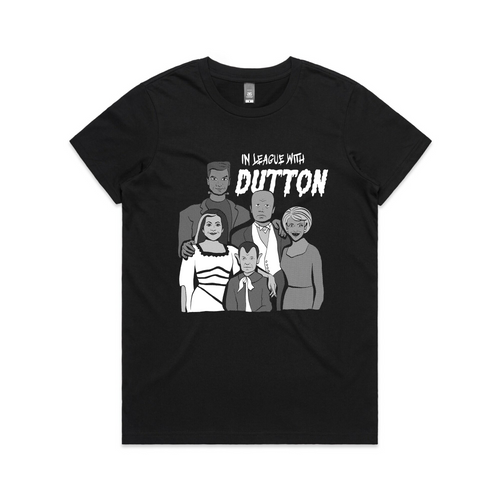 In League With Dutton Tee by Lonely Kids Club. All clothing from our T-shirts to our shorts and hoodies are ethically made, and printed packed and shipped from Sydney.