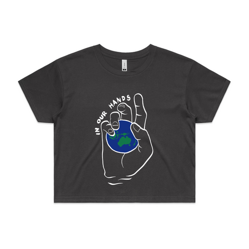 In Our Hands Tee by Lonely Kids Club. All clothing from our T-shirts to our shorts and hoodies are ethically made, and printed packed and shipped from Sydney.