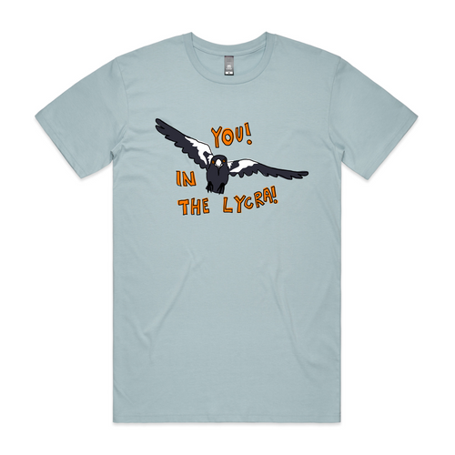In The Lycra Tee by Lonely Kids Club. All clothing from our T-shirts to our shorts and hoodies are ethically made, and printed packed and shipped from Sydney.