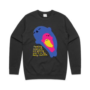 Insecure Seal Jumper by Lonely Kids Club. All clothing from our T-shirts to our shorts and hoodies are ethically made, and printed packed and shipped from Sydney.