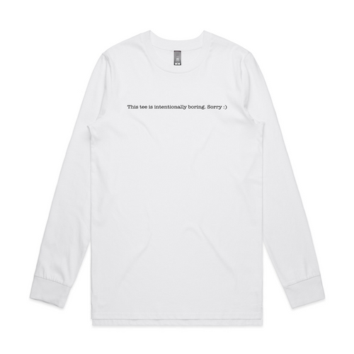 Intentionally Boring Tee by Lonely Kids Club. All clothing from our T-shirts to our shorts and hoodies are ethically made, and printed packed and shipped from Sydney.