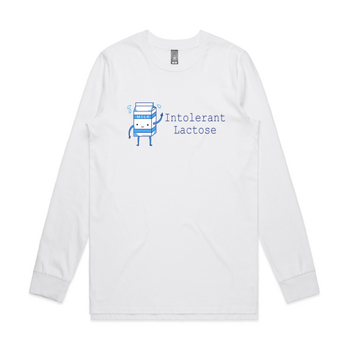Intolerant Lactose Tee by Lonely Kids Club. All clothing from our T-shirts to our shorts and hoodies are ethically made, and printed packed and shipped from Sydney.
