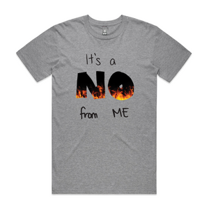 It's A No From Me Tee by Lonely Kids Club. All clothing from our T-shirts to our shorts and hoodies are ethically made, and printed packed and shipped from Sydney.