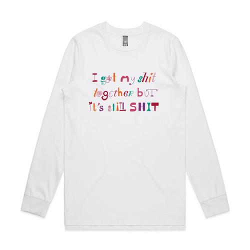 It's Still Shit Tee by Lonely Kids Club. All clothing from our T-shirts to our shorts and hoodies are ethically made, and printed packed and shipped from Sydney.