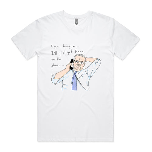 Jenny On The Phone Tee by Lonely Kids Club. All clothing from our T-shirts to our shorts and hoodies are ethically made, and printed packed and shipped from Sydney.