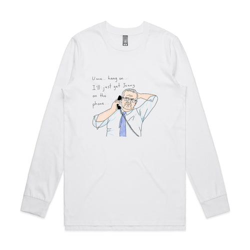 Jenny On The Phone Tee by Lonely Kids Club. All clothing from our T-shirts to our shorts and hoodies are ethically made, and printed packed and shipped from Sydney.