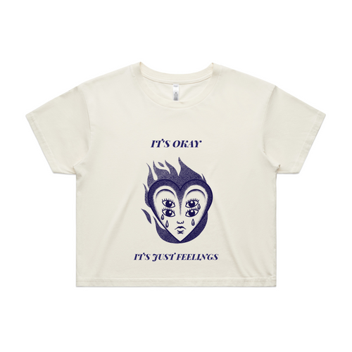 Just Feelings Tee by Lonely Kids Club. All clothing from our T-shirts to our shorts and hoodies are ethically made, and printed packed and shipped from Sydney.