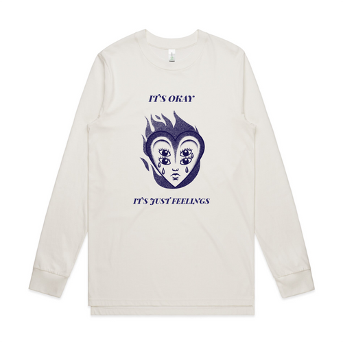 Just Feelings Tee by Lonely Kids Club. All clothing from our T-shirts to our shorts and hoodies are ethically made, and printed packed and shipped from Sydney.