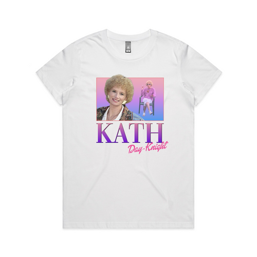 Kath Retro Tee by Lonely Kids Club. All clothing from our T-shirts to our shorts and hoodies are ethically made, and printed packed and shipped from Sydney.