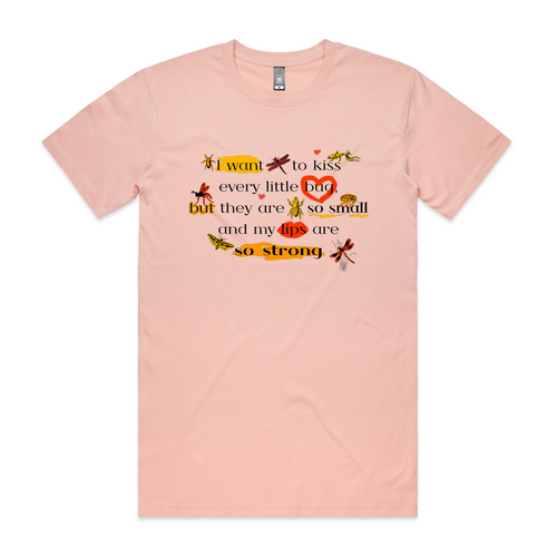 Kiss Bugs Tee by Lonely Kids Club. All clothing from our T-shirts to our shorts and hoodies are ethically made, and printed packed and shipped from Sydney.