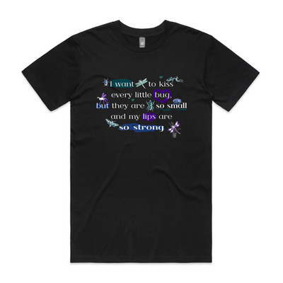 Kiss Bugs Tee by Lonely Kids Club. All clothing from our T-shirts to our shorts and hoodies are ethically made, and printed packed and shipped from Sydney.