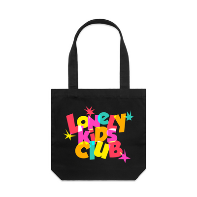 LKC Stars Tote by Lonely Kids Club. All clothing from our T-shirts to our shorts and hoodies are ethically made, and printed packed and shipped from Sydney.