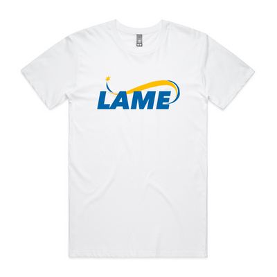Lame Tee by Lonely Kids Club. All clothing from our T-shirts to our shorts and hoodies are ethically made, and printed packed and shipped from Sydney.