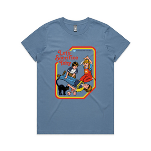 Let's Sacrifice Toby Tee by Lonely Kids Club. All clothing from our T-shirts to our shorts and hoodies are ethically made, and printed packed and shipped from Sydney.