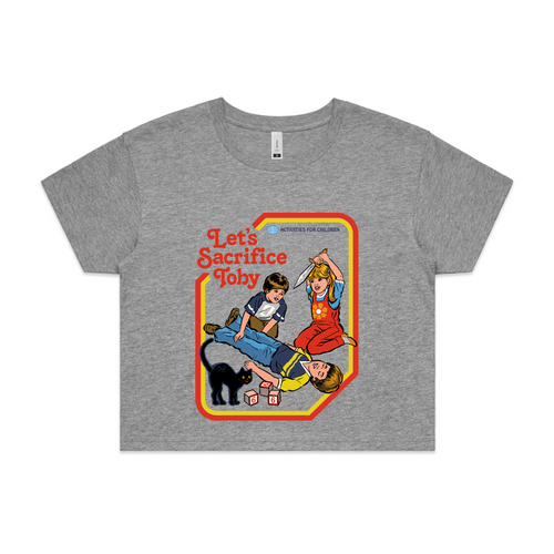 Let's Sacrifice Toby Tee by Lonely Kids Club. All clothing from our T-shirts to our shorts and hoodies are ethically made, and printed packed and shipped from Sydney.